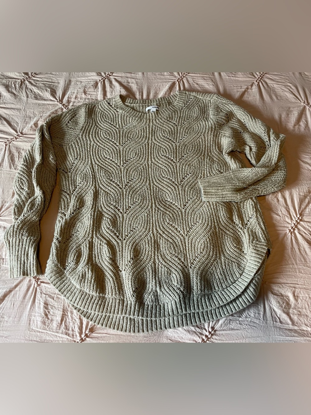 Super Comfy Sonoma Beige Cable Knit Scoop Neck Sweater